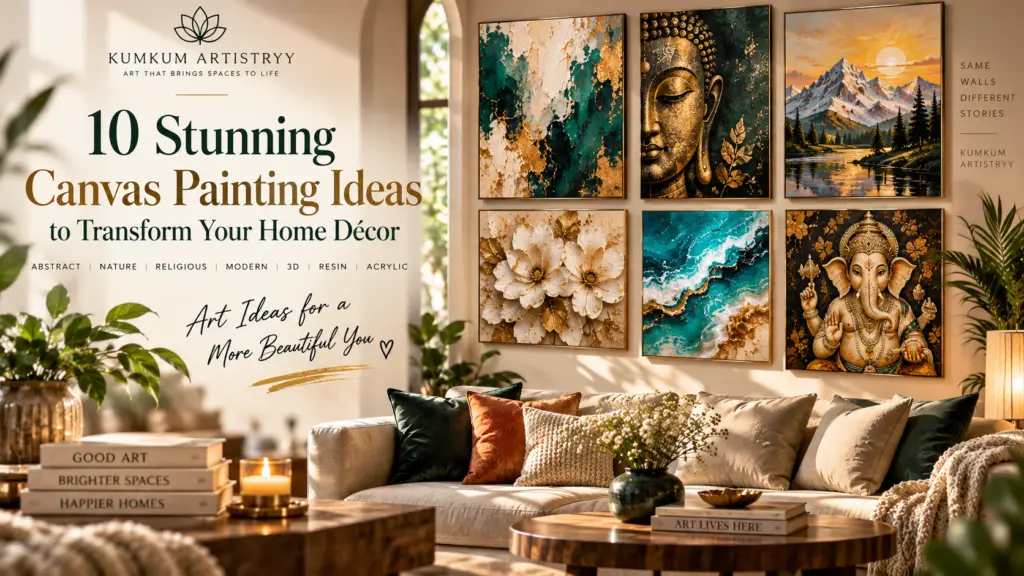 10 stunning canvas painting ideas for home décor - Kumkum Artistryy